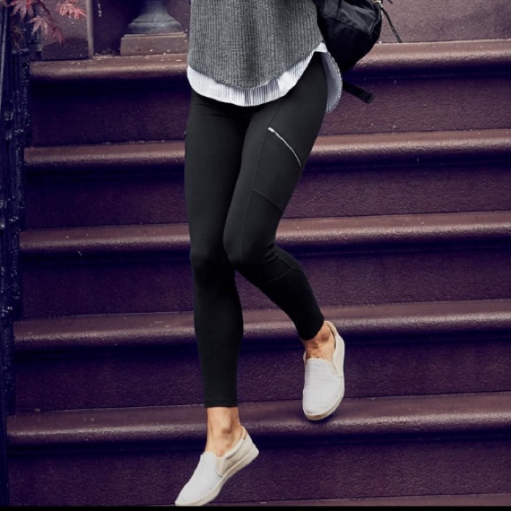 Athleta Black High Rise Metro Drifter Tights Leggings Size XS